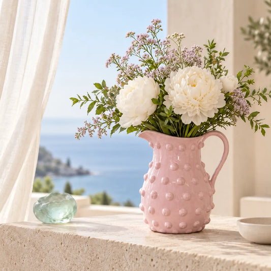 Vasorielle Farmhouse Ceramic Pitcher Vase